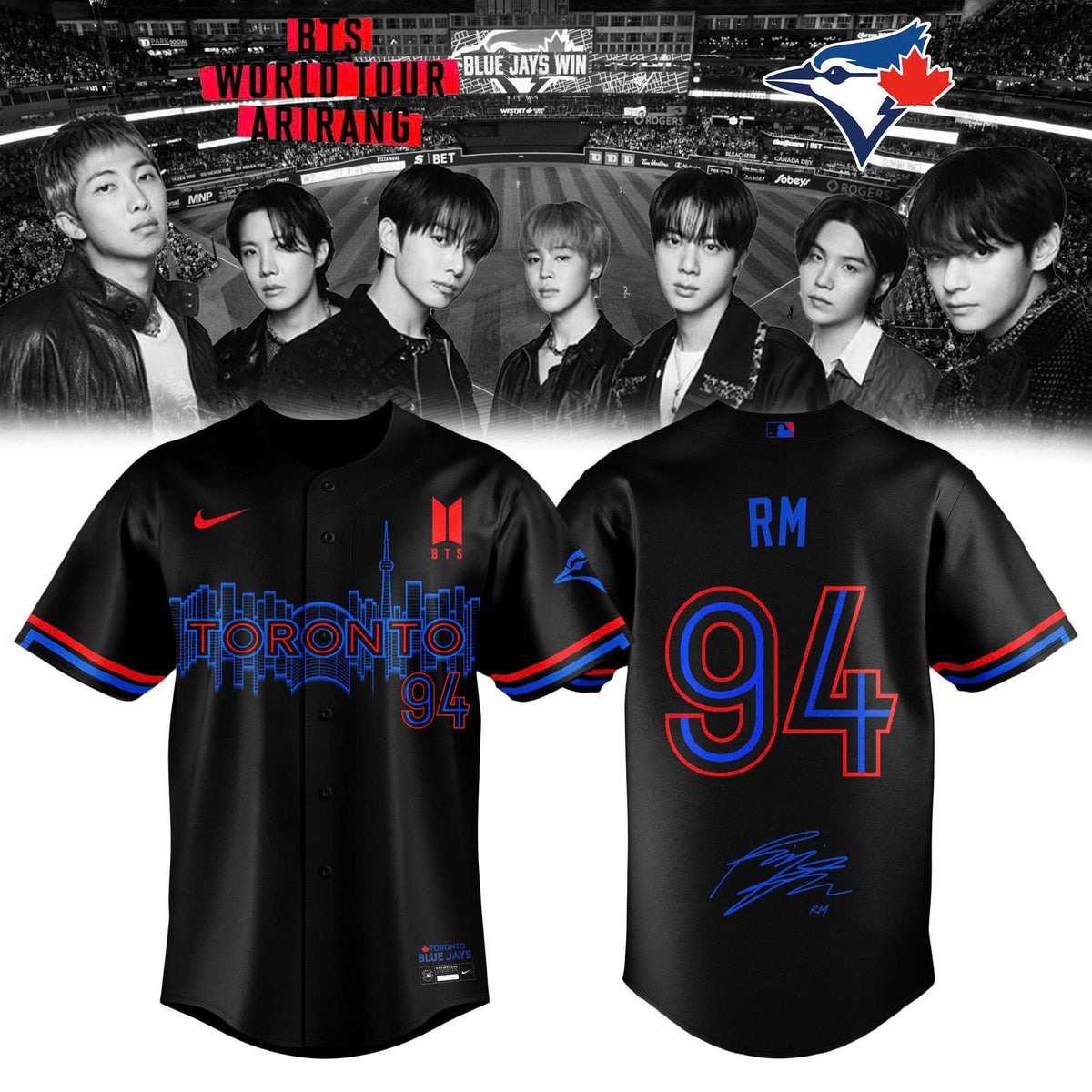 Toronto Blue Jays x RM 94 BTS World Tour 2026 Limited Edition Jersey