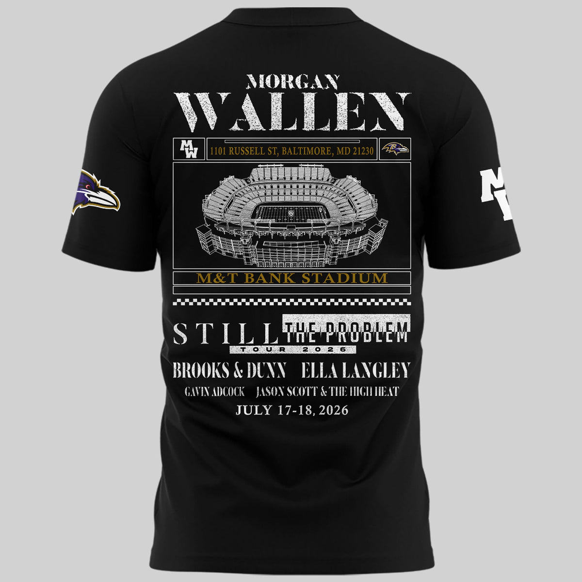 Exclusive Version Baltimore Ravens xMW Black Tshirt 2026