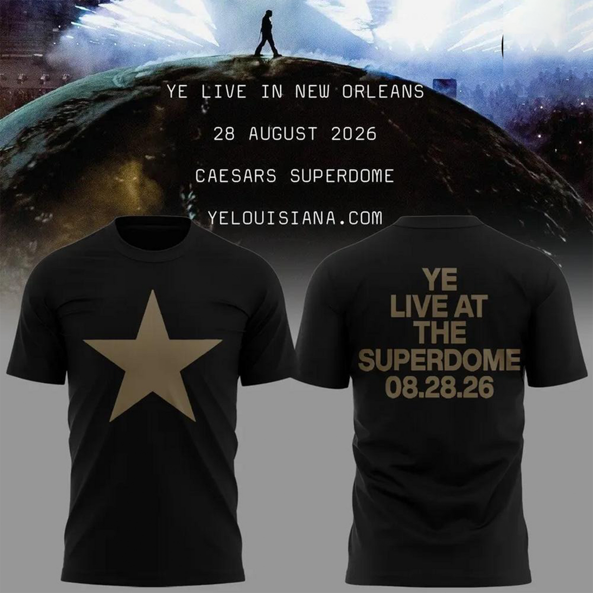 Ye Live At The Superdome Tour 2026 Pullover T-shirt