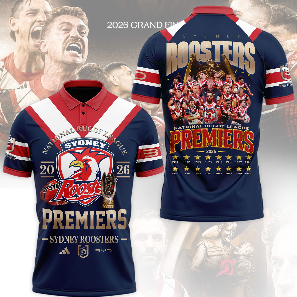 Limited Edition Sydney Roosters 2026 Premiers Polo