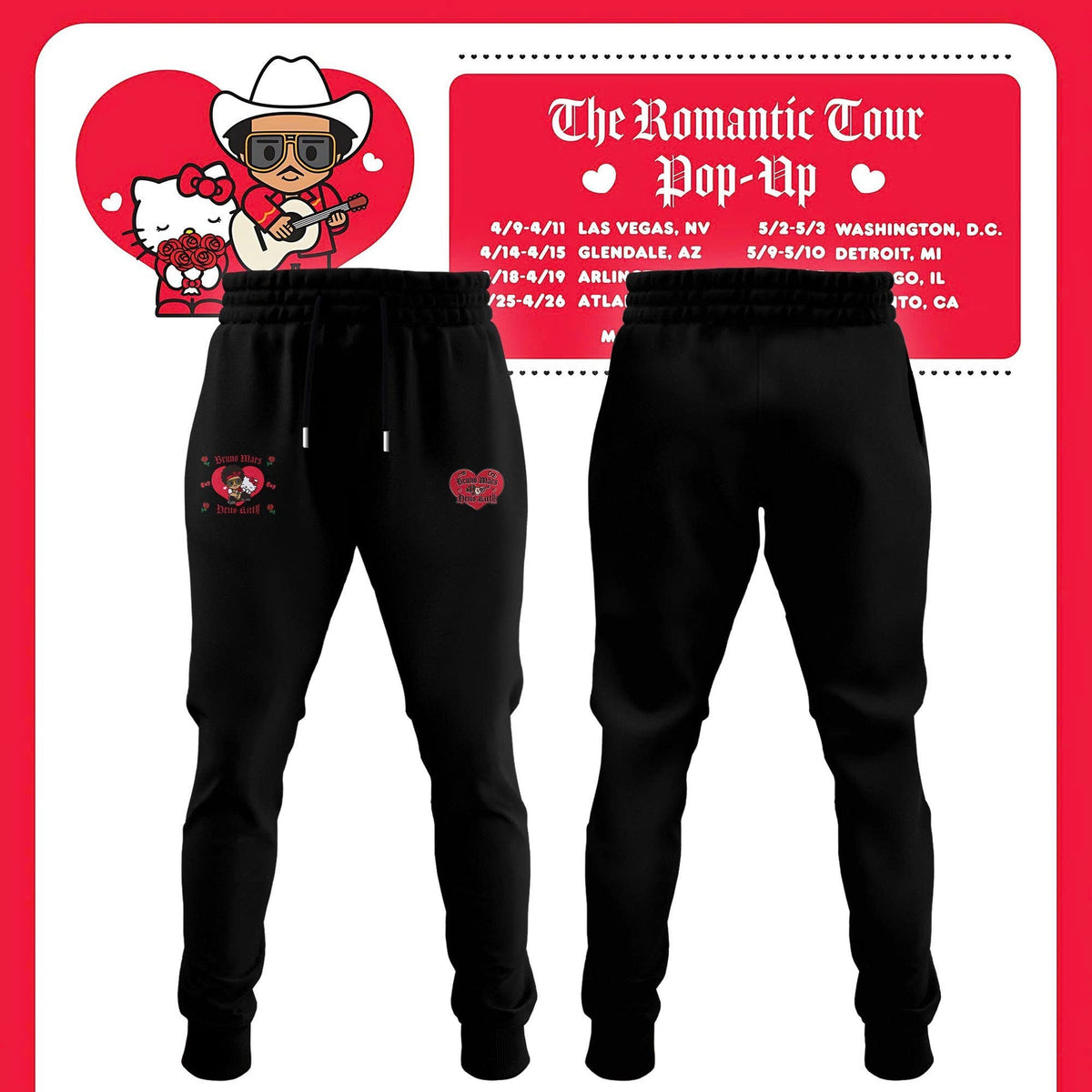 Bruno Mars x Hello Kitty "The Romantic Tour" Hoodie