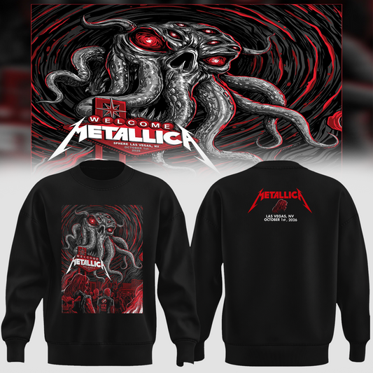 MTLC Life Burns Faster Las Vegas 2026 Night 1 Venue Poster Live At Sphere October 1 2026 Ktulu Art Unisex Sweater