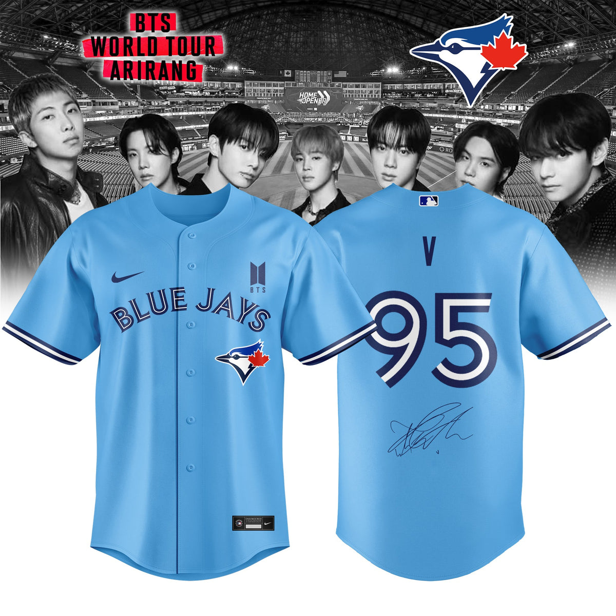 Toronto Blue Jays x V 95 BTS World Tour 2026 Limited Edition Jersey