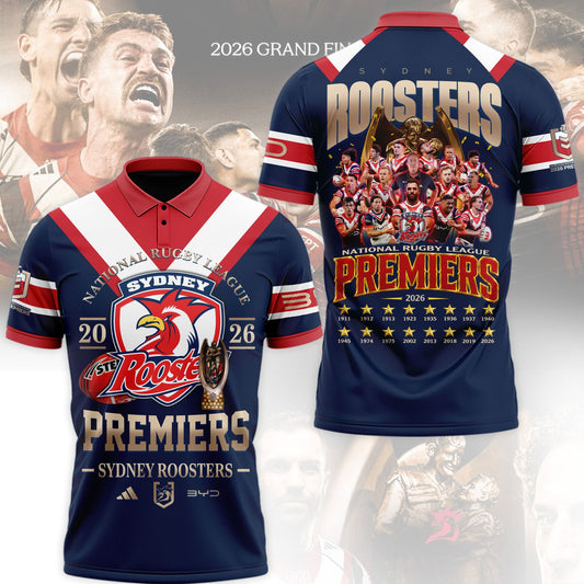 Limited Edition Sydney Roosters 2026 Premiers Polo