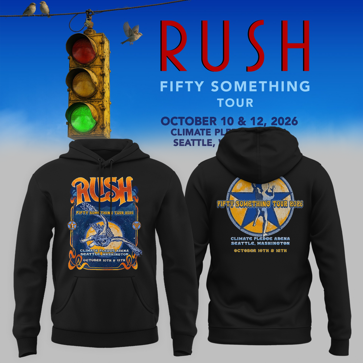 🔥 Rush “Fifty Something Tour 2026” Hoodie
