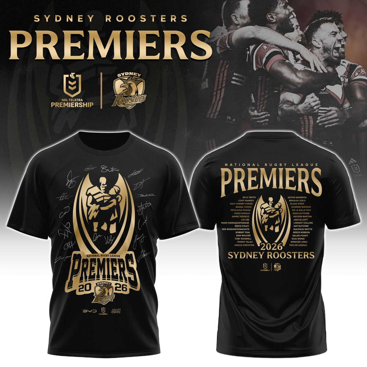Limited Edition Sydney Roosters  Premiers 2026 Shirt
