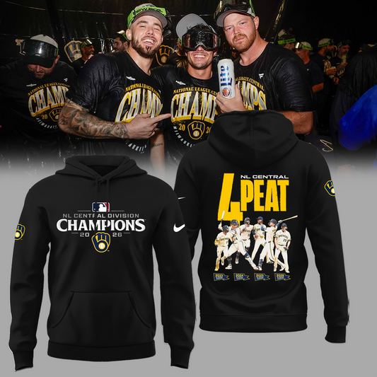 Limited Edition Milwaukee Brewers 2026 NL Central Division Champions Hoodie