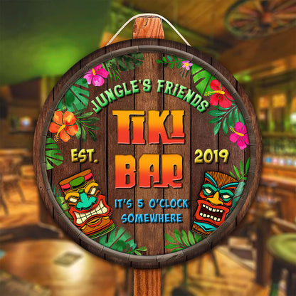 Personalized Tiki Bar Sign: Custom Wooden Decor
