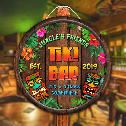 Personalized Tiki Bar Sign: Custom Wooden Decor