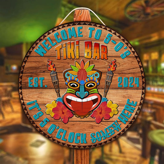 Personalized Tiki Bar Sign: Carved Wood, Backyard Decor