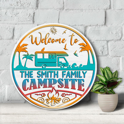 Personalized Welcome To Campsite Wooden Sign, Camping Sign, Custom Campsite Sign, Camping Wooden Sign, Campsite Wooden Sign, Camping Sign