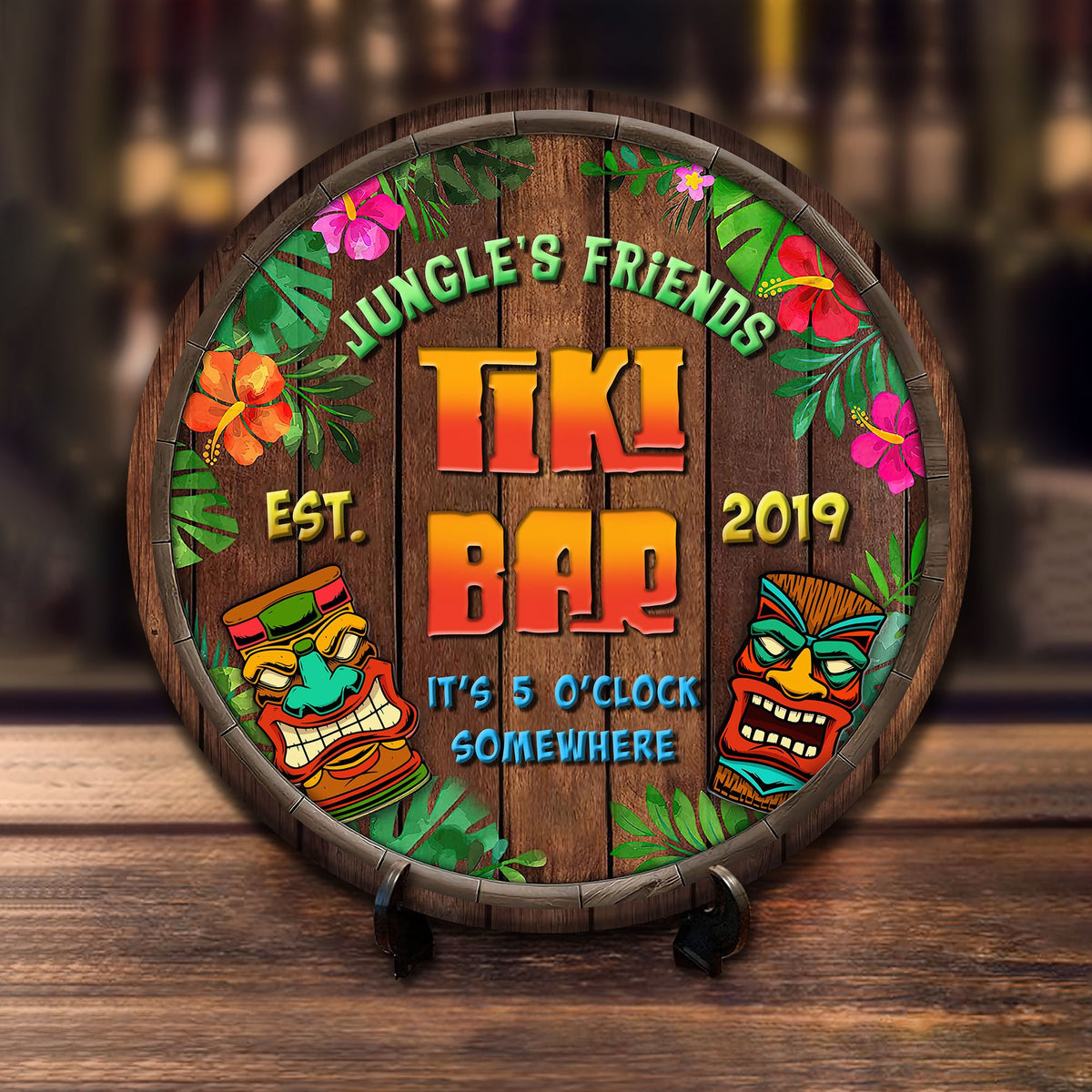 Personalized Tiki Bar Sign: Custom Wooden Decor