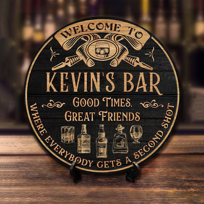 Personalized Whisky Bar Wood Sign: Custom Man Cave Decor