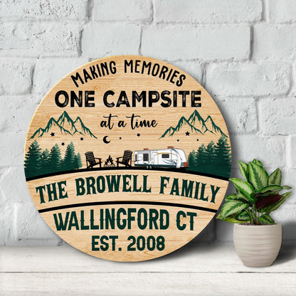 Personalized Campsite Wood Sign: Custom Family Name Cabin Decor
