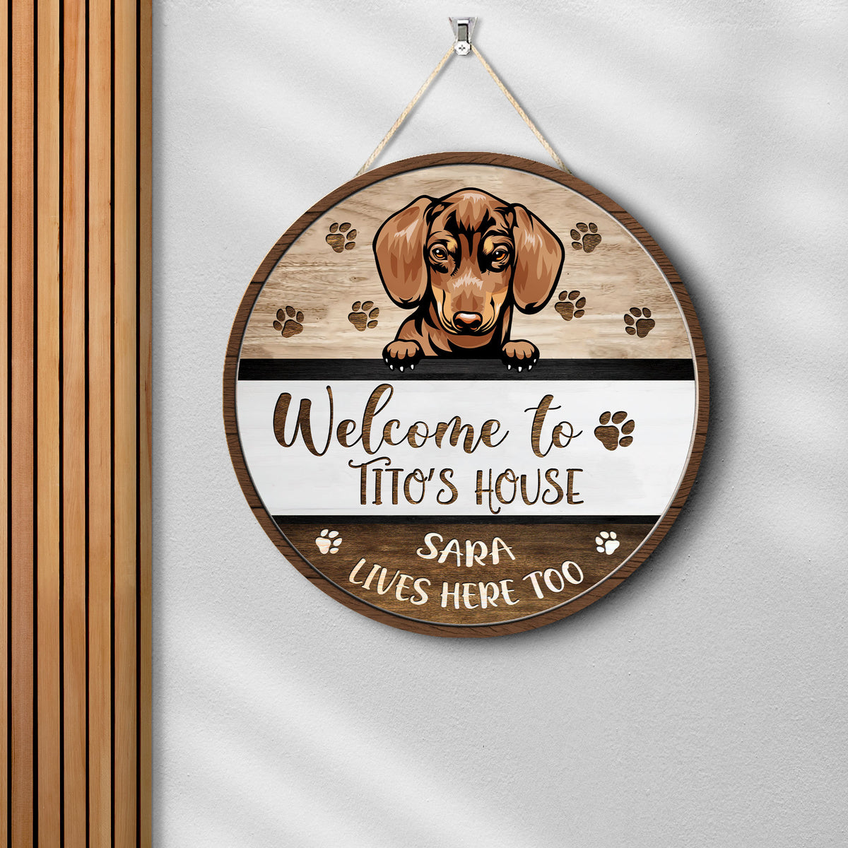 Personalized Dog Welcome Sign: Custom Pet Door Hanger