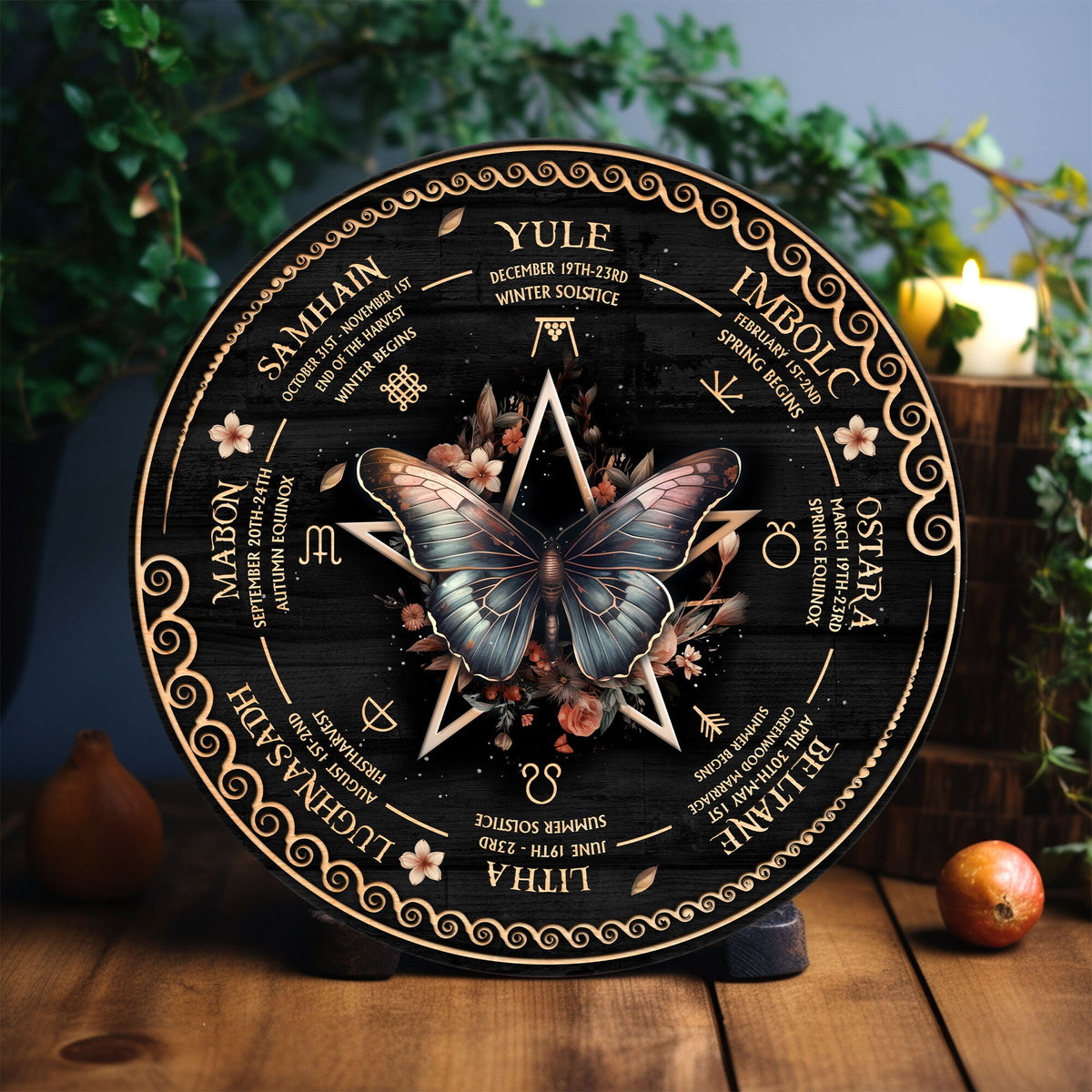ersonalized Wheel Of The Year Wooden Sign, Triquetra Wheel Of The Year, Wicca Wheel Of The Year, Witch Calendar 2025, Pagan Advent Calendar