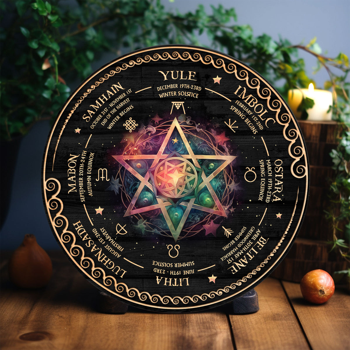 Personalized Tree of Life Wheel Of The Year Wooden Sign ,  Wheel Of The Year Sign, Witch Calendar 2025, Pagan Advent Calendar