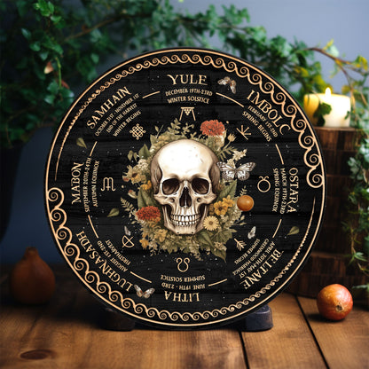 Personalized Wheel Of The Year Wooden Sign, Owl Wheel Of The Year, Wicca Wheel Of The Year 2024, Witch Calendar 2024, Pagan Advent Calendar