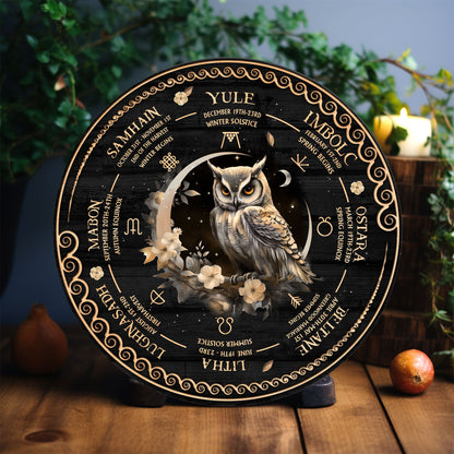 Personalized Pentagram Wheel Of The Year Wooden Sign, Wicca Wheel Of The Year, Witch Calendar 2025, Pagan Advent Calendar