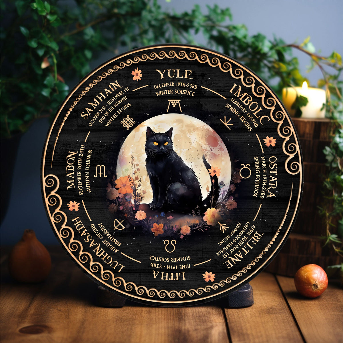Personalized Wheel Of The Year, Moon And Sun Astrology Wheel Of The Year, Wicca Wheel Of The Year, Witch Calendar 2025,Pagan Advent Calendar