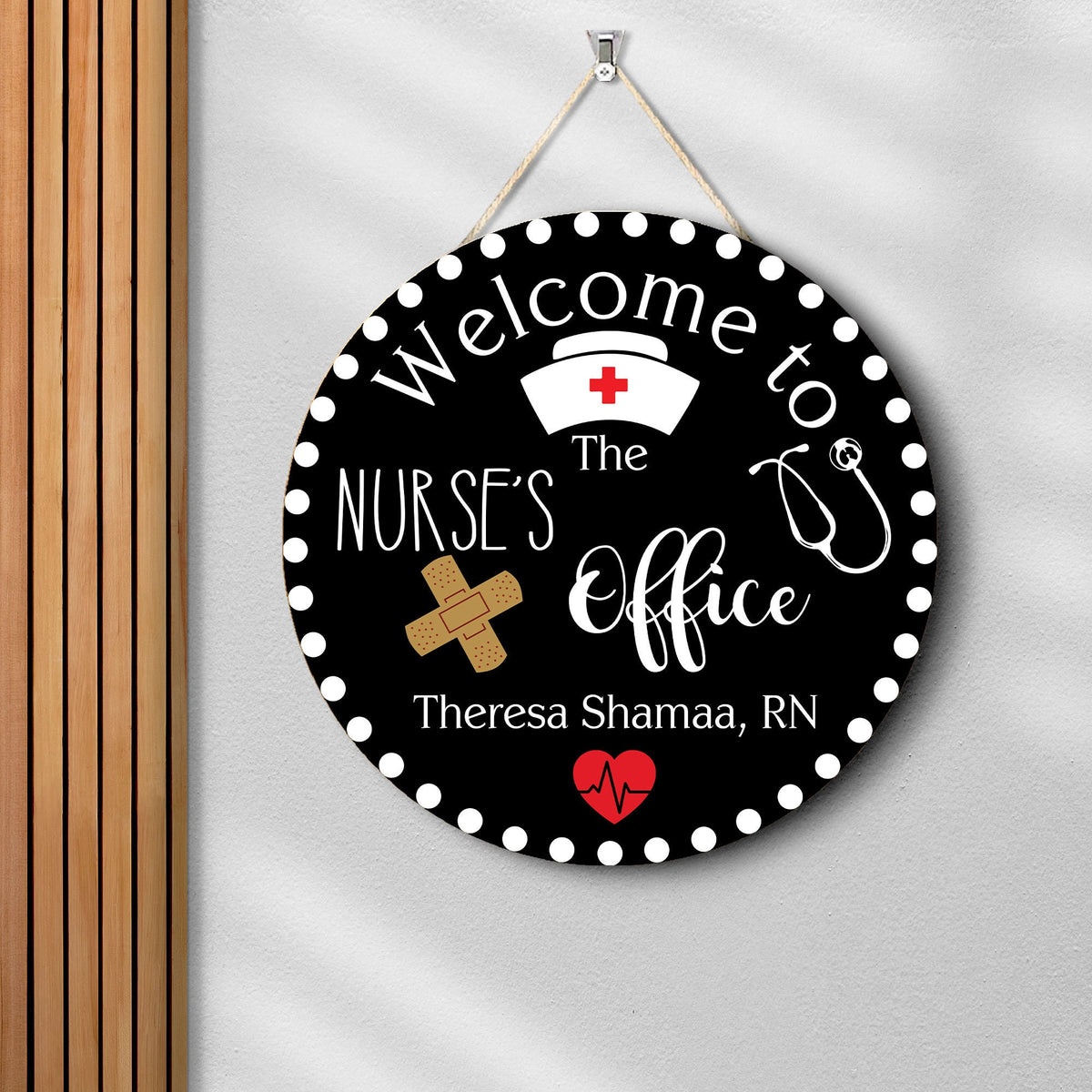 Personalized Nurse Door Hanger: RN Gift, School Nurse Decor