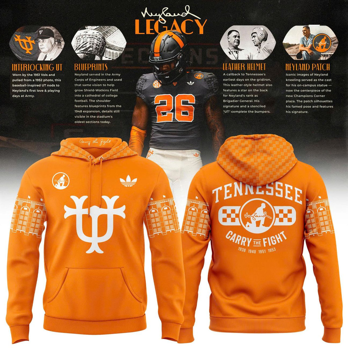 Tennessee Volunteers Neyland Legacy Orange Hoodie