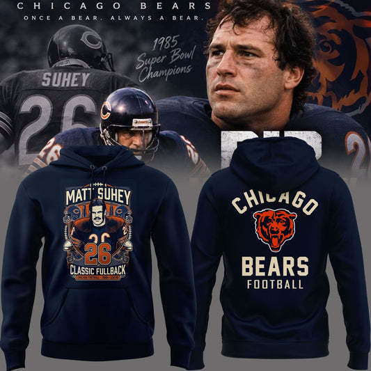 014. Navy Hoodie Matt Suhey - Chicago Bears Always and Forever - Thank You For Your Memories Hoodie