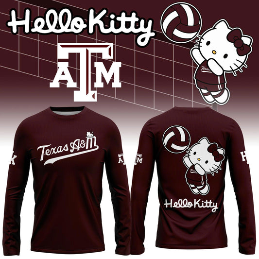 Limited Edition Long Tee Texas A&M Volleyball x Hello Kitty