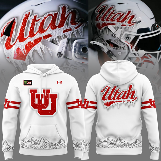 2.Limited Edition Utah Utes Football White Out Hoodie 2026