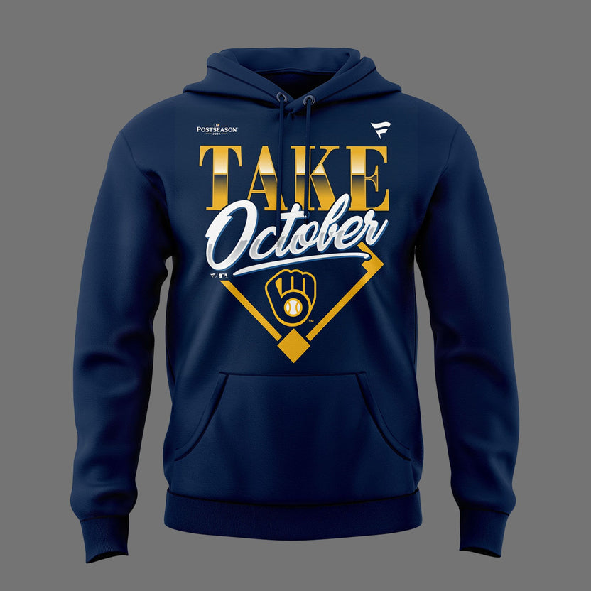 01.38. (Adult & Kids) Milwaukee Brewers Gray 2026 Division Series Champions Take October Hoodie