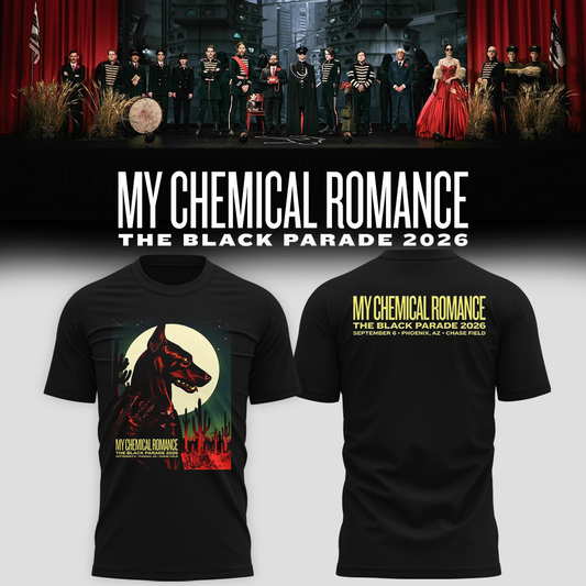 My Chemical Romance Phoenix AZ 2026 Event Poster Live At Chase Field Sep 6 2026 T shirt