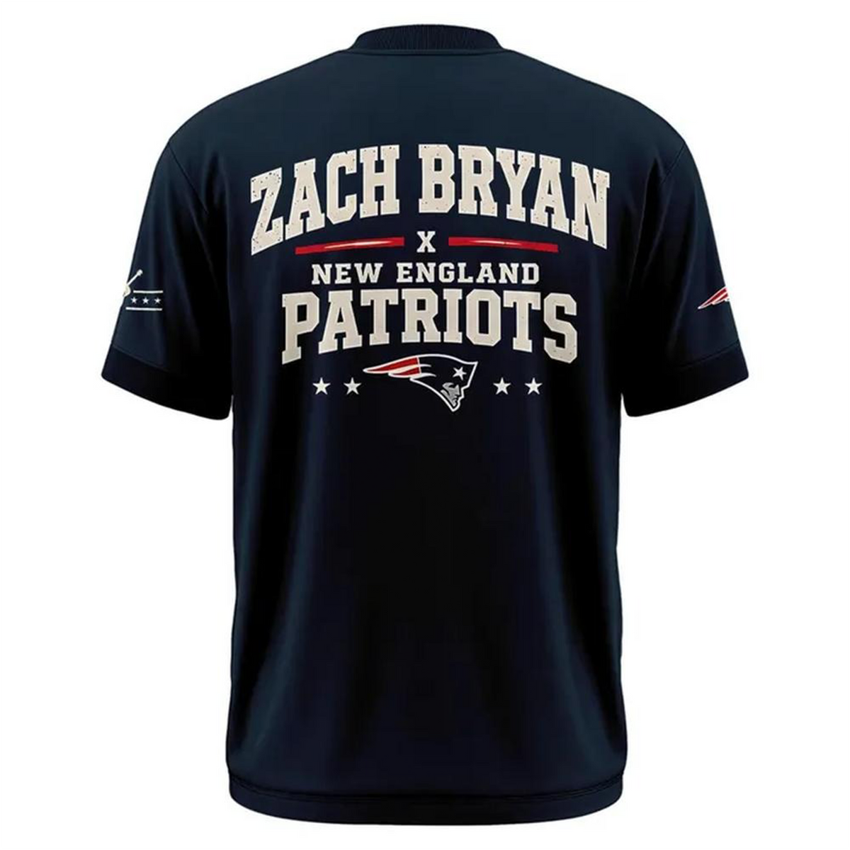 Zach Bryan x New England Patriots Concert Black T-Shirt
